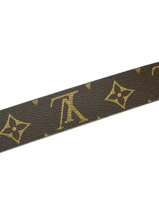 Louis Vuitton Belt Monogram Santure Carre Brown Gold Hardware M6800 33 Bs137